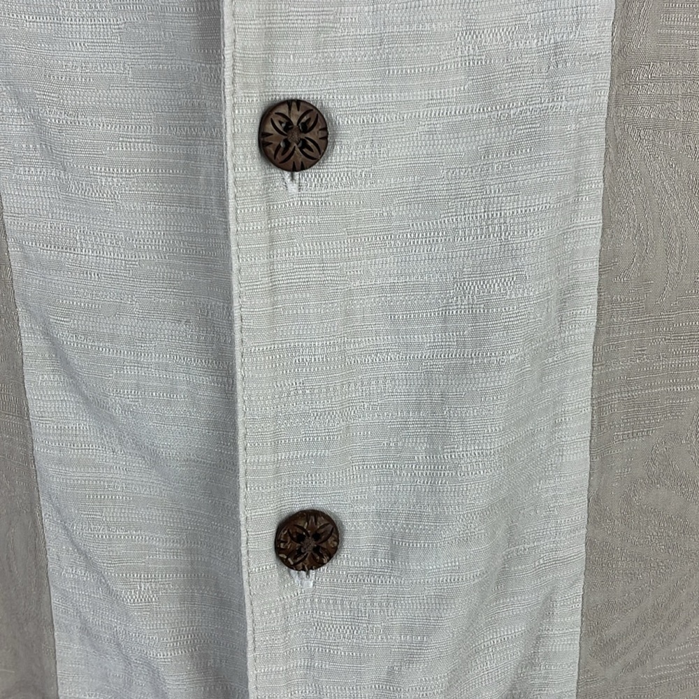 Caribbean Silk Blend Men Casual Short Sleeve Button Down Shirt SZ L Tan/Brown - Picture 5 of 11